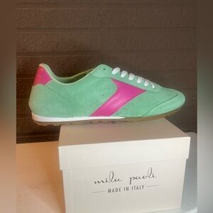 Mila Paoli Mint and Fuchsia Sneakers